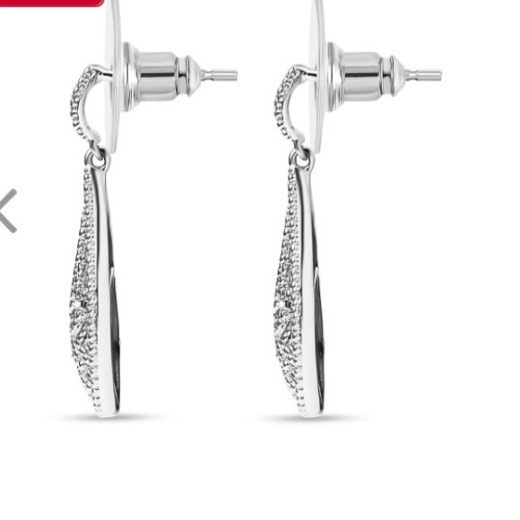 EverTrue White Diamond Accent Floral Earrings in Platinum Bond - Picture 3 of 6